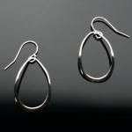 Sterling Silver Teardrop Curved Earrings