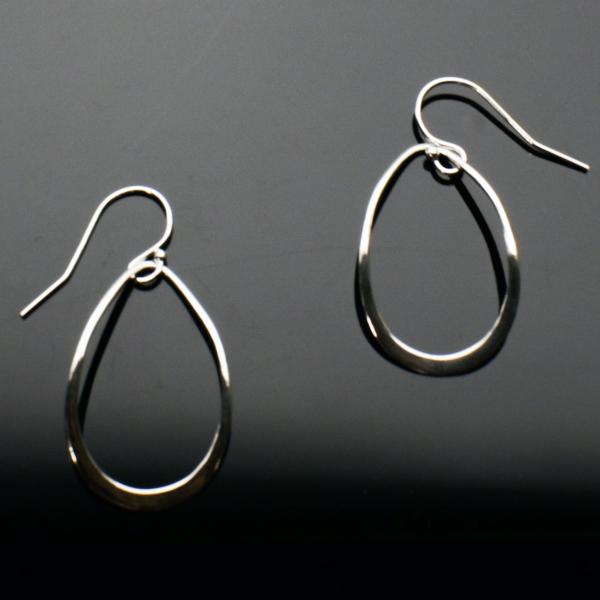 Sterling Silver Teardrop Curved Earrings picture