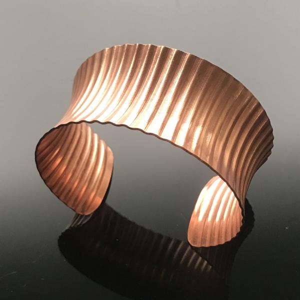 Copper Anticlastic Corrugated Cuff picture