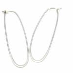 Sterling Silver Long Hoop Earrings