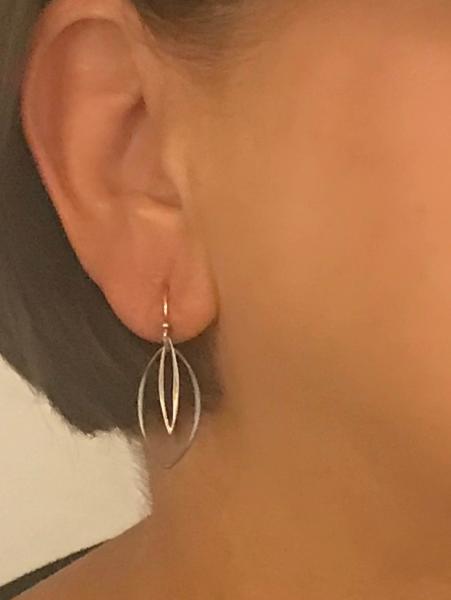 Sterling Silver Double Marquise Earrings picture