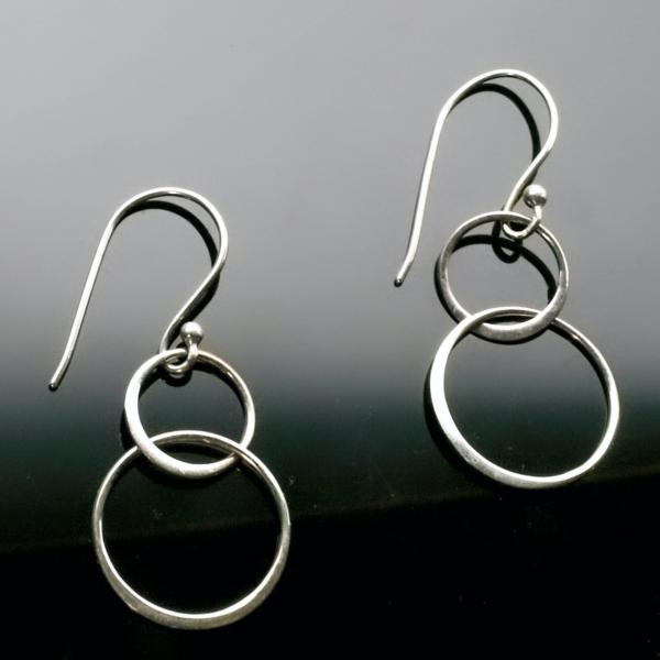 Sterling Silver 2 Circle Earrings