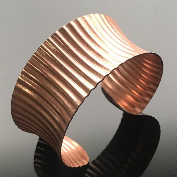 Copper Anticlastic Corrugated Cuff picture