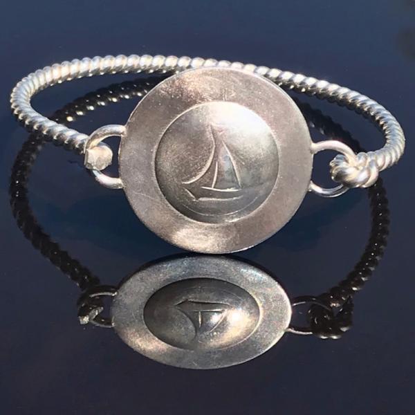 Argentium Silver Sailboat Cuff Bracelet
