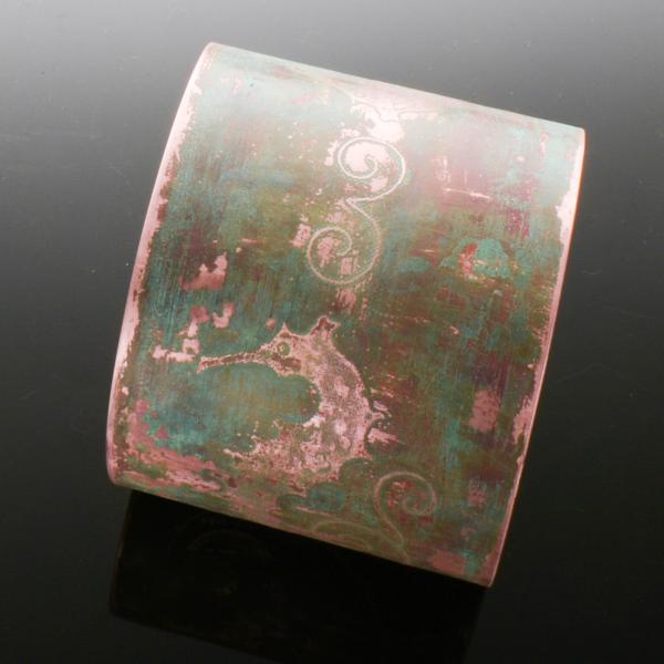 Copper Etched Seahorse Cuff picture