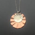 Sterling Silver and Copper Necklace-Sunburst