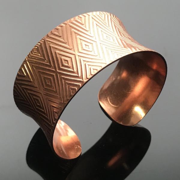 Copper Anticlastic Diamond Pattern Cuff