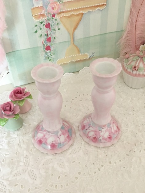 Pink Roses Candle Holders picture