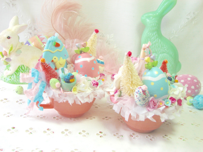 Easter Tea Cup Centerpieces (Two) picture