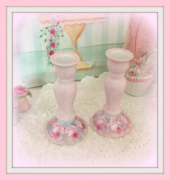 Pink Roses Candle Holders picture