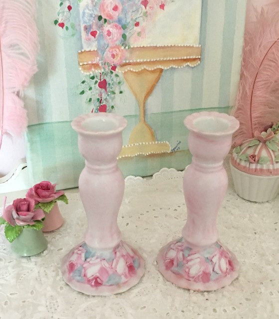 Pink Roses Candle Holders picture