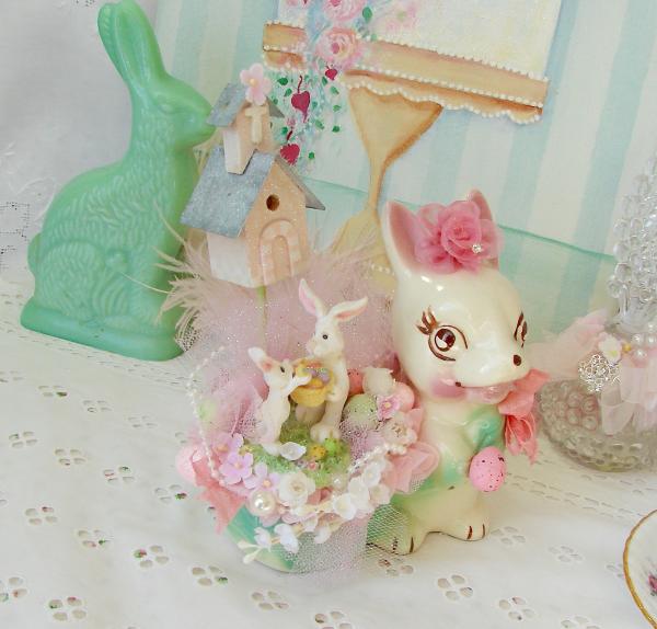 Easter Bunny Vintage Pottery Centerpiece picture