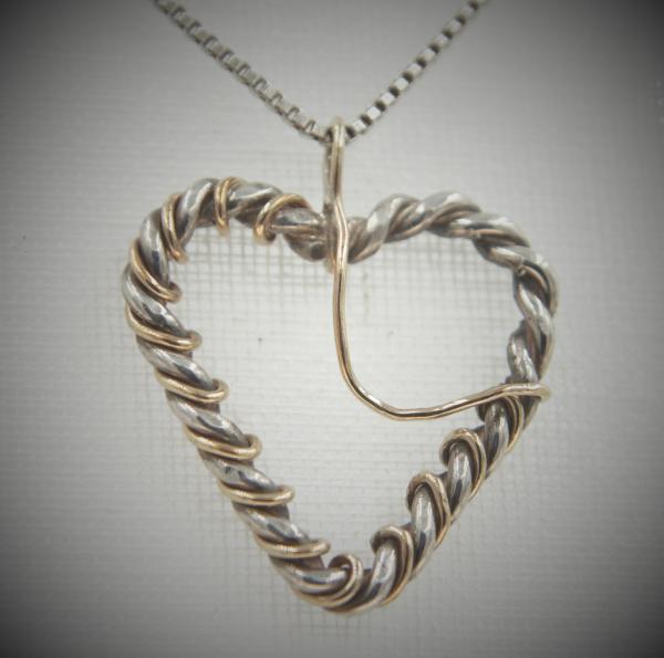 Twisted Silver/Brass Heart - 31617