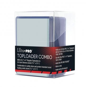 Ultra Pro 3 X 4 Regular Clear Box, Toploader with Card Sleeves 25ct "Combo"