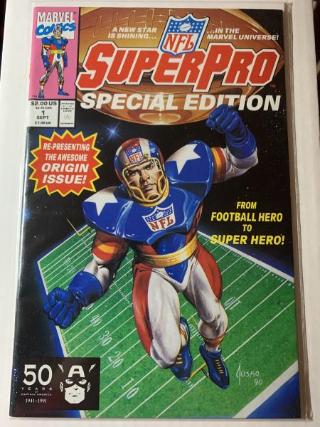 1991 Marvel Super Pro NFL Comic Special Edition Issue 1