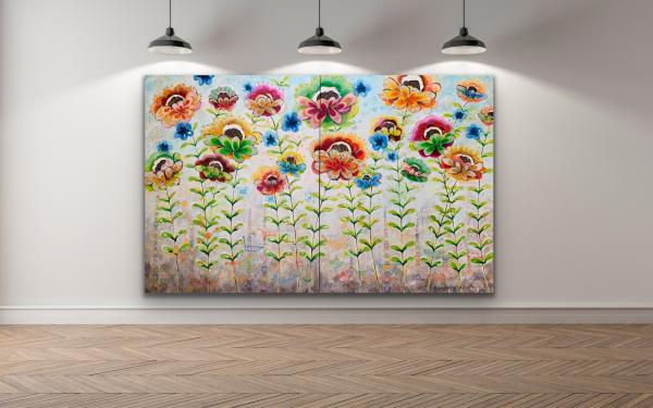 "Textile Flowers With Boats" picture
