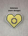 Intersex Cross Stitch Heart Pin