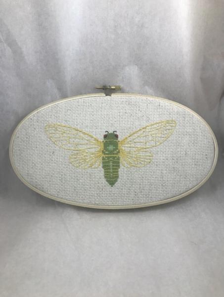 Green Cicada Cross Stitch picture