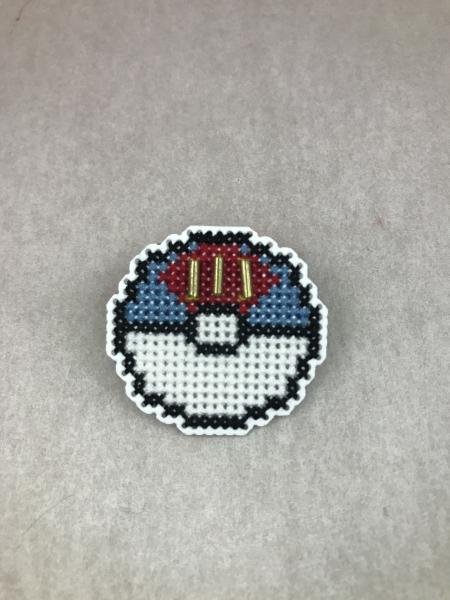 Lure Ball Cross Stitch Pin