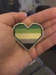 Aromantic Cross Stitch Heart Pin