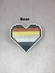 Bear Cross Stitch Heart Pin