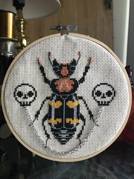 American Burying Beetle Cross Stitch