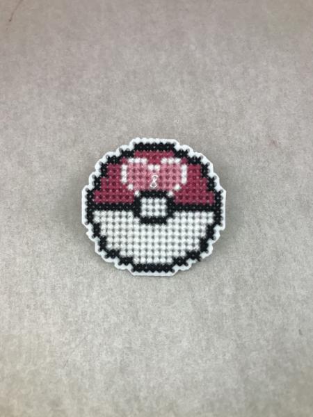 Love Ball Cross Stitch Pin