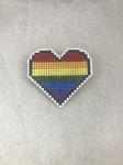 Rainbow Cross Stitch Heart Pin