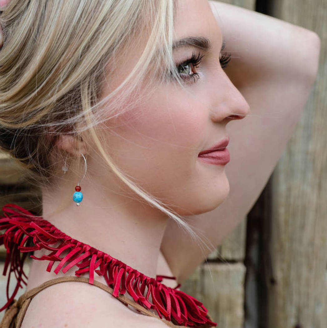 Open Hoop Earrings with Kingman Turquoise picture