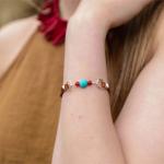 Stacking Leather Bracelet with Kingman Turquoise