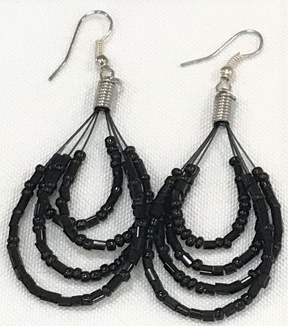 4 Loop Earring on Black Cord picture