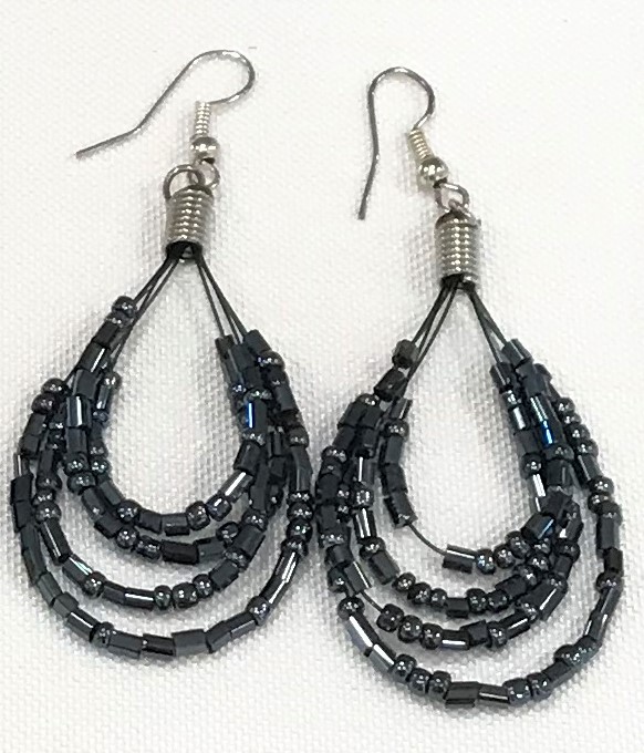 4 Loop Earring on Black Cord picture