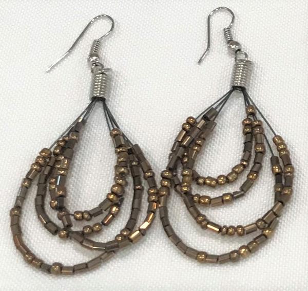 4 Loop Earring on Black Cord picture