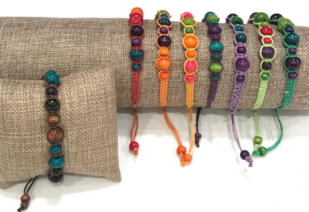 Wood Bead Pull String Bracelet picture