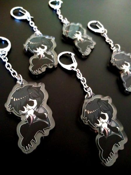 Gloomy Creepypasta SCP Spooky Scary Monster OC Keychain Accessory picture