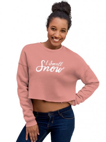 I Smell Snow | Handwritten Script | Crop Sweatshirt picture