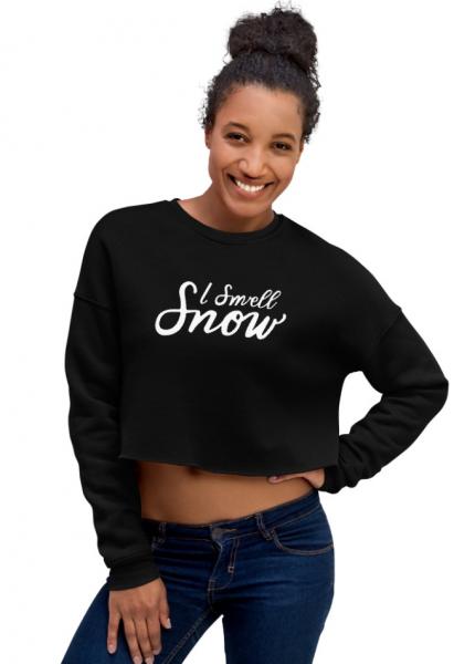 I Smell Snow | Handwritten Script | Crop Sweatshirt picture