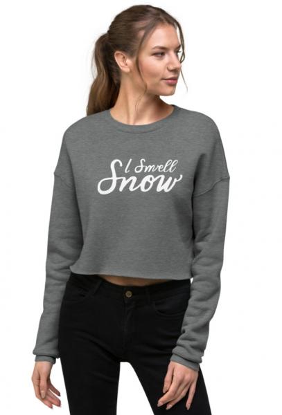 I Smell Snow | Handwritten Script | Crop Sweatshirt picture