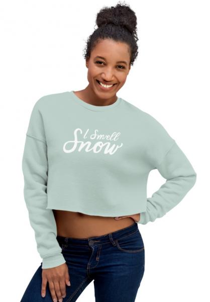 I Smell Snow | Handwritten Script | Crop Sweatshirt picture