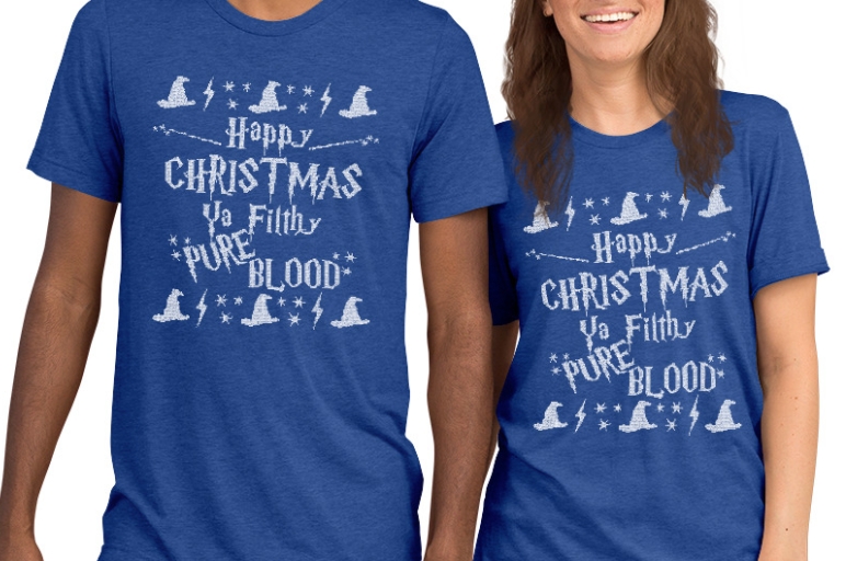 Happy Christmas Ya Filthy Pure Blood | Unisex Tri-blend Tee picture