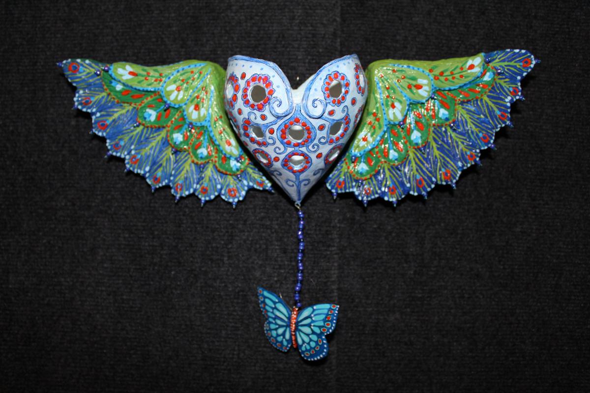 Only Love Prevails Heart with Blue Butterfly picture