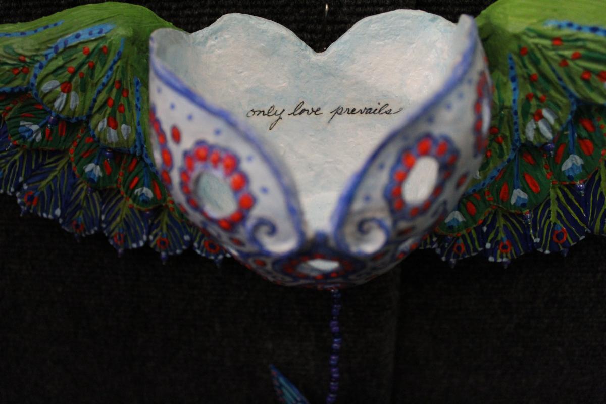 Only Love Prevails Heart with Blue Butterfly picture