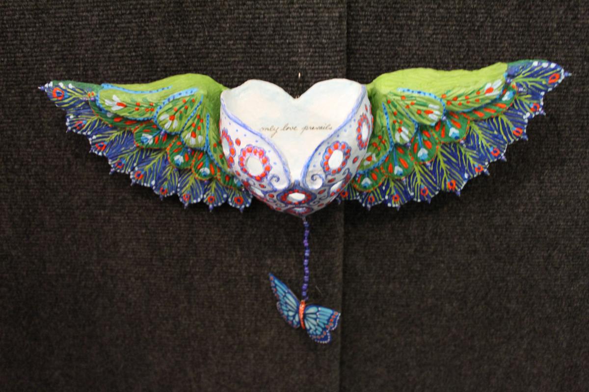 Only Love Prevails Heart with Blue Butterfly picture