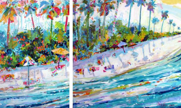 Beach Brellies -  Tropical Diptych