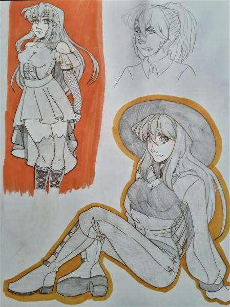 Traditional Commission- Sketch-Character Exploration  Page