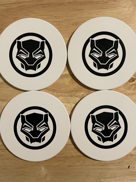 Set of Black Panther Ceramic Coasters