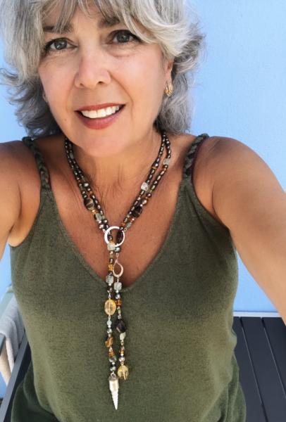 lariat necklace- olive picture