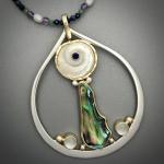 abalone droplet necklace