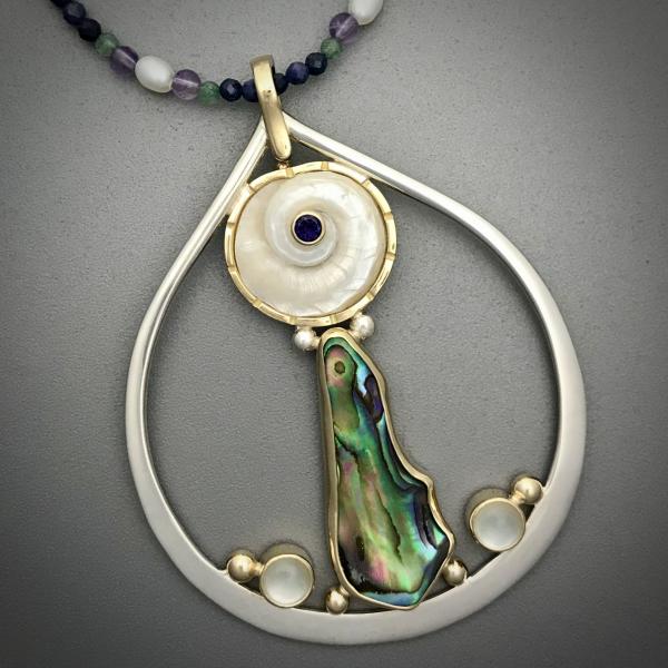abalone droplet necklace