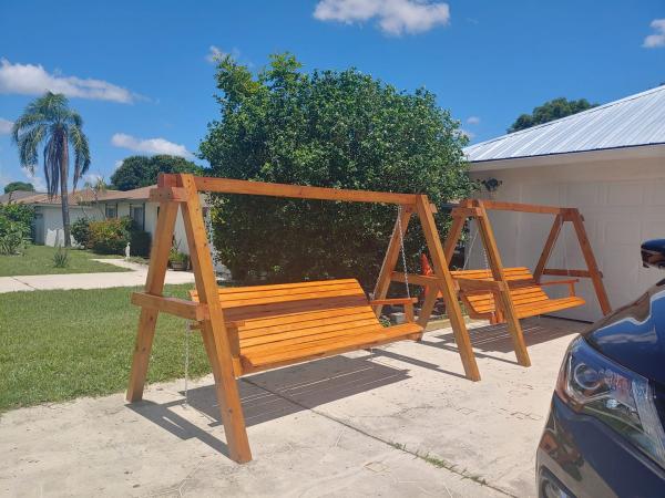 Porch Swing with A frame - 4 foot seat picture
